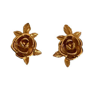 Vintage American Beauty Rose Clip On Earrings Sarah Coventry MCM 60s Sarah Cov